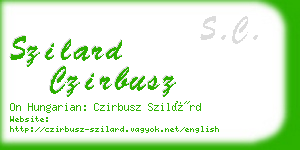 szilard czirbusz business card